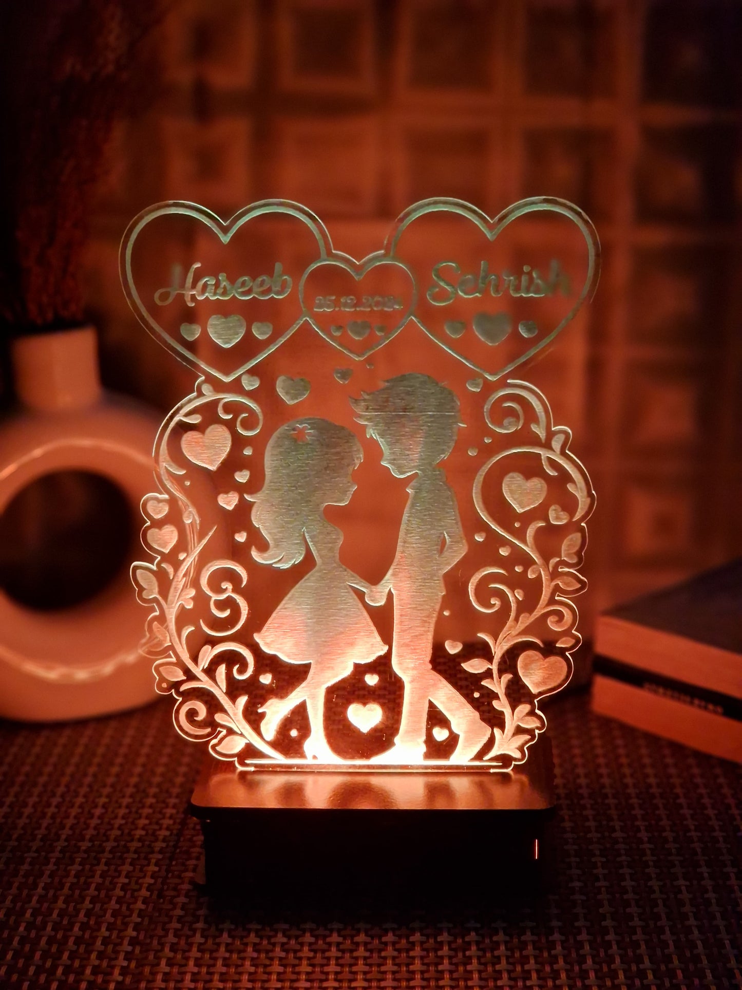 Young Couple Customised Illusion Lamp